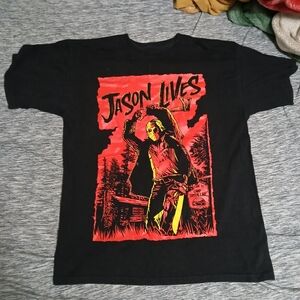 Source Unknown Red and Black Graphic T-Shirt
